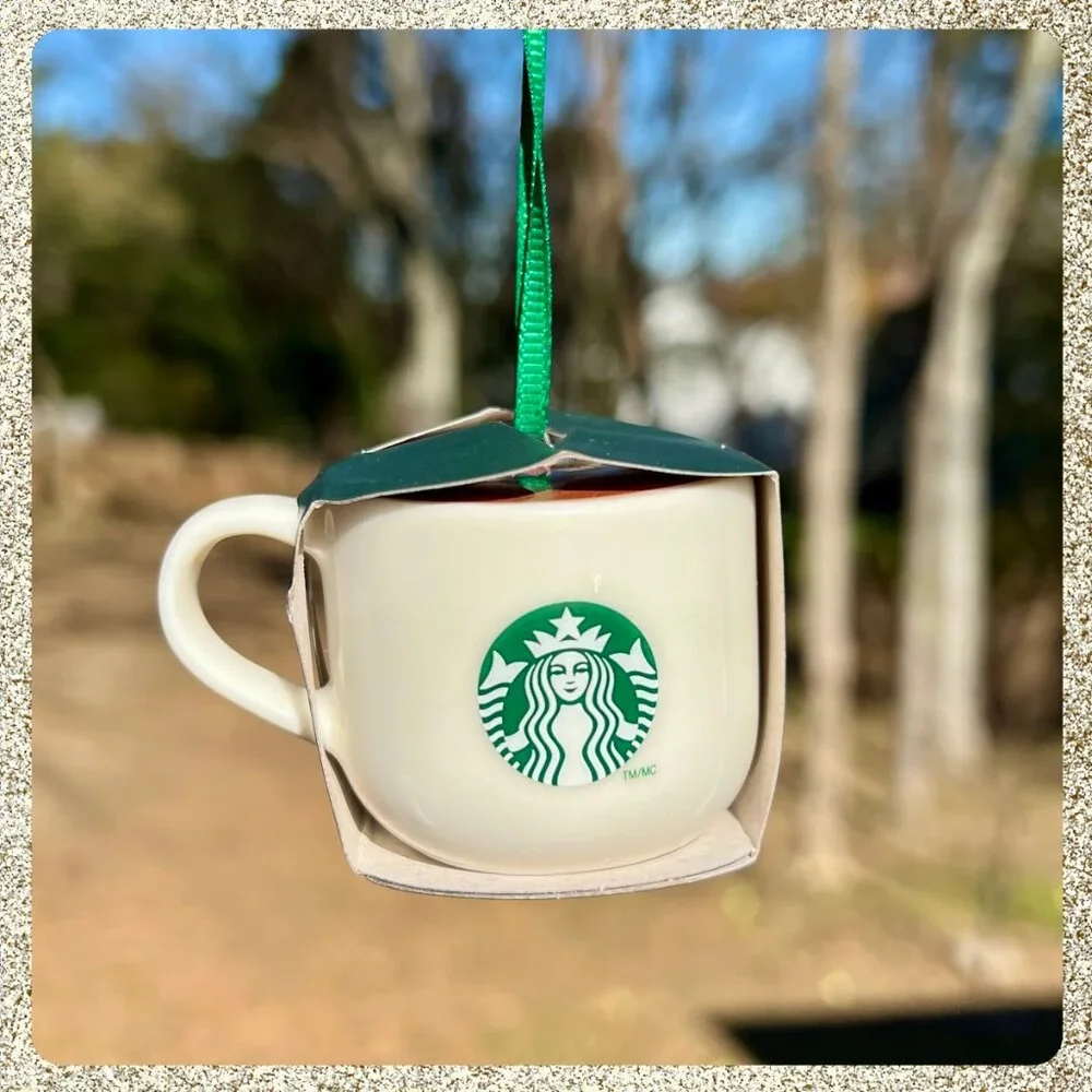 🎄☕ NIB/NWT 2025 Starbucks Ceramic Latte Mug Christmas Tree Ornament Dated - Picture 6 of 9
